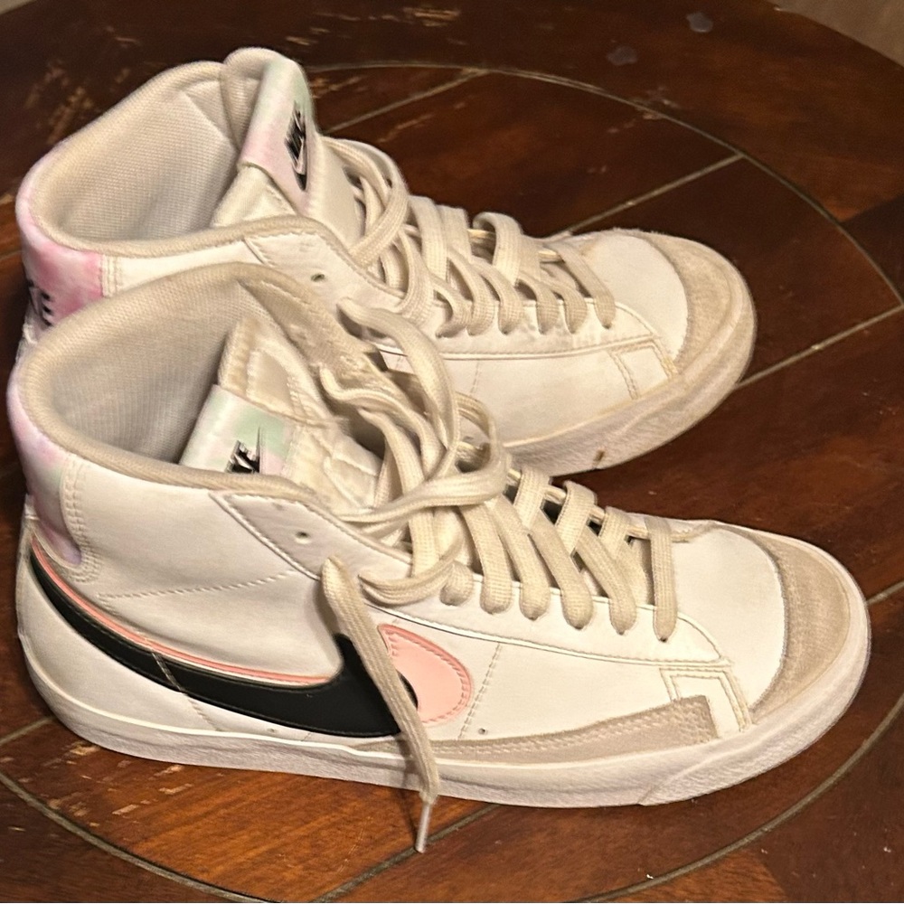 Nike White and Black Retro High-Top Sneakers